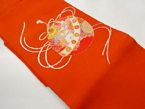 塩瀬毬に菊・紅葉・組紐模様名古屋帯